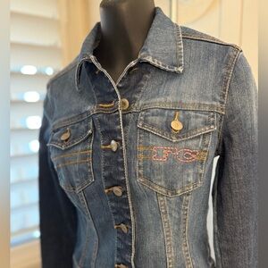 💙🩷 French Connection Women’s Blue Denim Jean Jacket Size 4